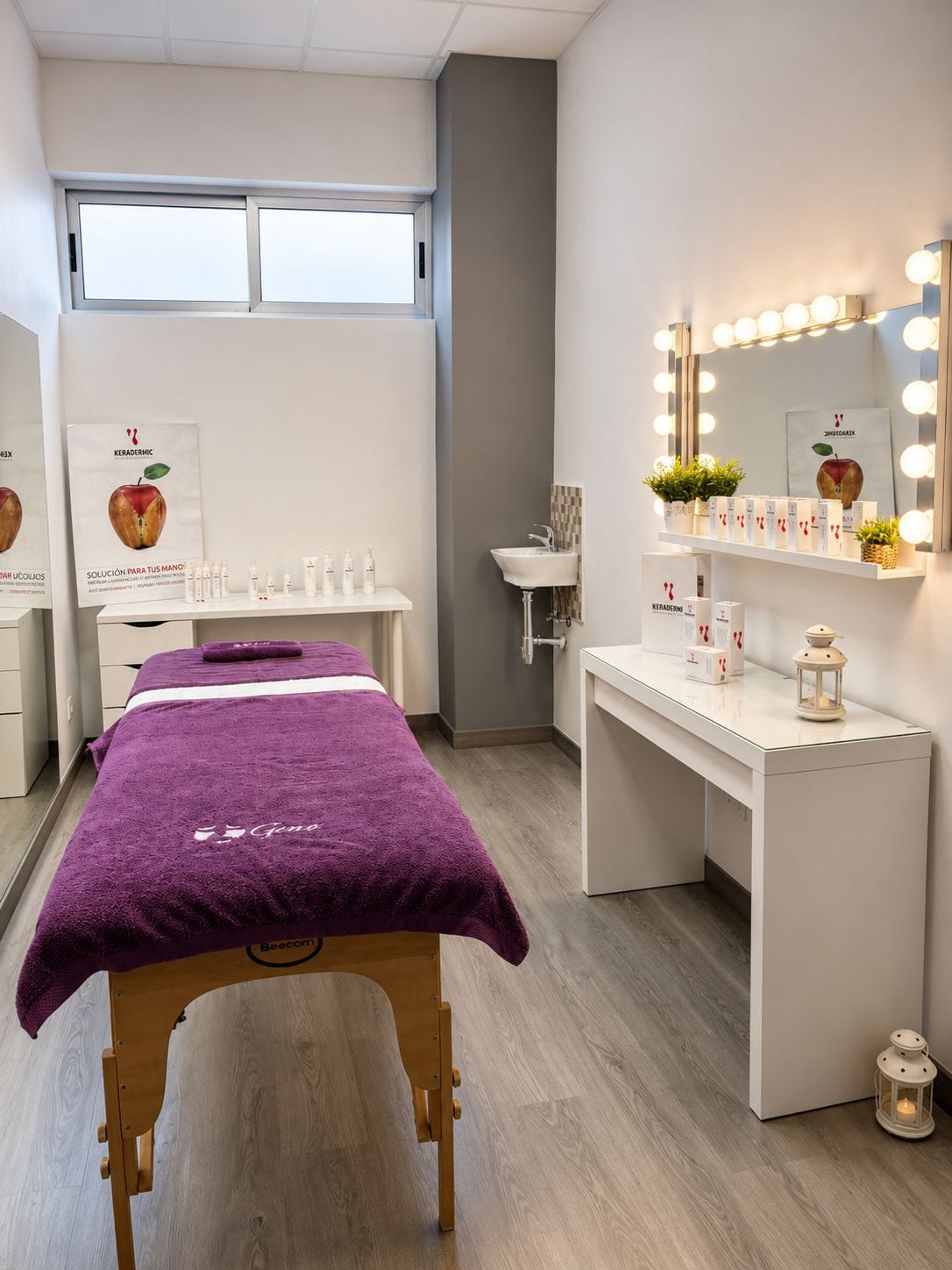 Cabina facial con cosmética profesional Keradermic